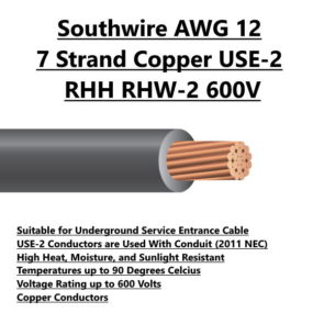 Southwire 12 AWG 7 Strand Copper USE-2 RHH-RHW-2