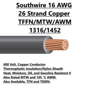 Southwire 16 AWG Copper TFFN MTW AWM Electrical Wire For Sale Tucson