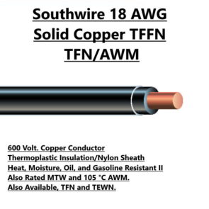 Southwire 18 AWG Solid Copper TFFN TFN AWM