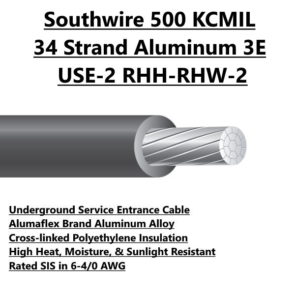 Southwire 500 KCMIL 34 Strand Aluminum 3E USE-2 RHH-RHW-2 Electrical Wire For Sale Tucson