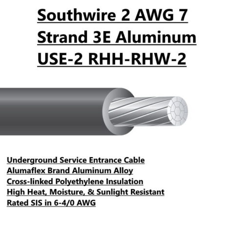 Southwire Aluminum 2 AWG 7 Strand Aluminum RHH-RHW-2 Electrical Wire For Sale Tucson