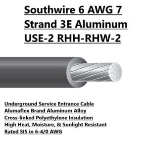 Southwire Aluminum 6 AWG 7 Strand Aluminum RHH-RHW-2 Electrical Wire For Sale Tucson